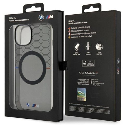 Etui BMW Pattern MagSafe na iPhone 14 Plus - szare BMW