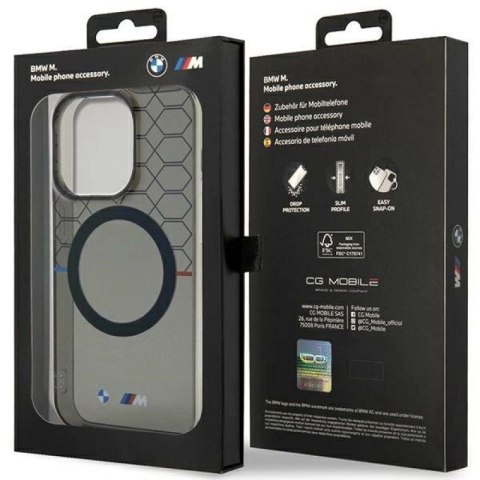 Etui BMW Pattern MagSafe na iPhone 14 Pro Max - szare BMW