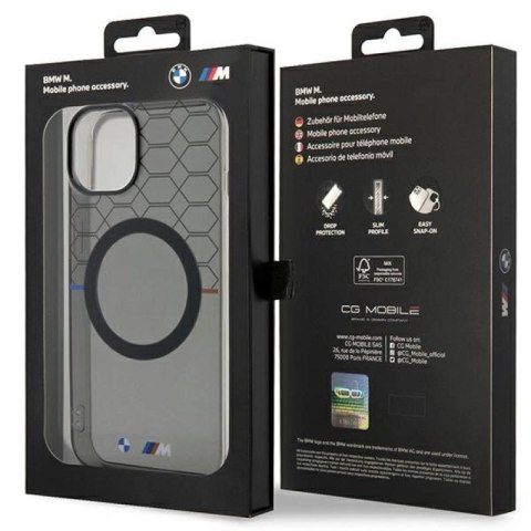 Etui BMW Pattern MagSafe na iPhone 14 - szare BMW