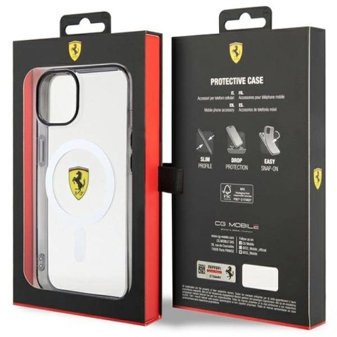Etui Ferrari Outline MagSafe na iPhone 14 Plus - przezroczyste Ferrari