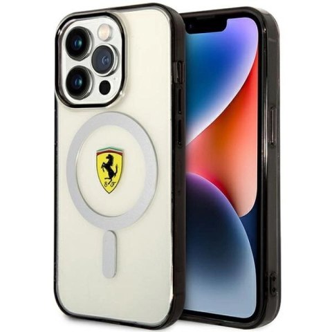 Etui Ferrari Outline MagSafe na iPhone 14 Pro - przezroczyste Ferrari