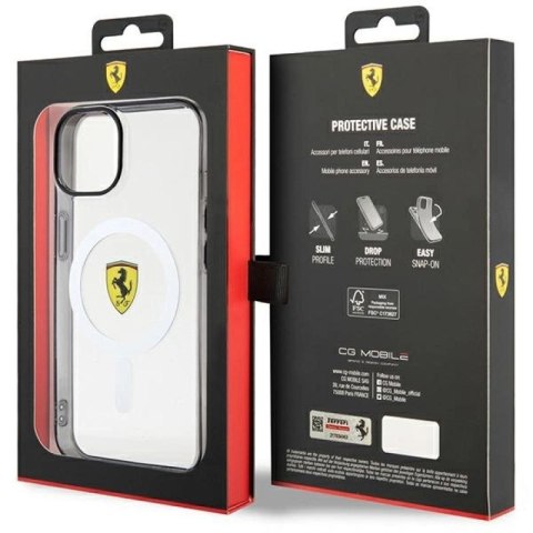 Etui Ferrari Outline MagSafe na iPhone 14 - przezroczyste Ferrari