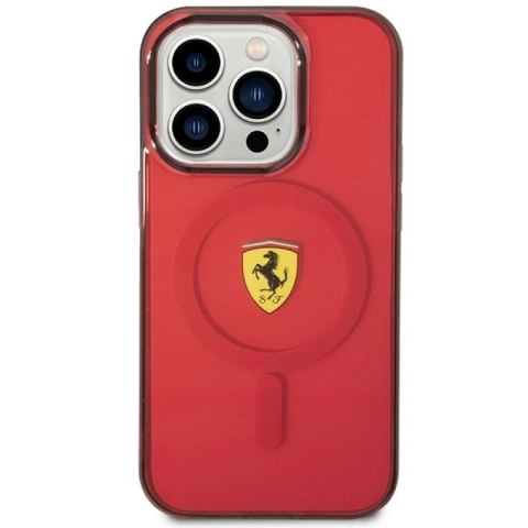 Etui Ferrari Translucent MagSafe na iPhone 14 Pro Max - czerwone Ferrari