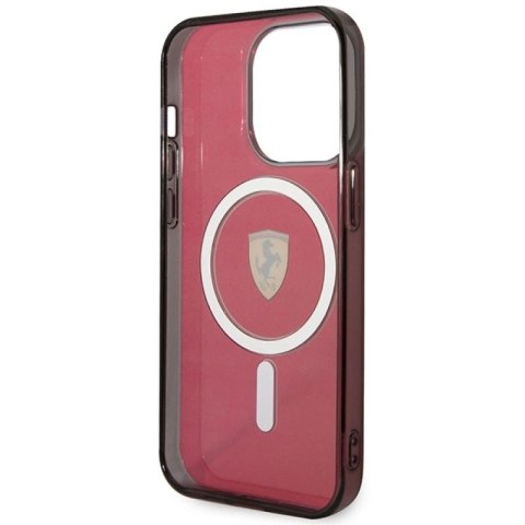 Etui Ferrari Translucent MagSafe na iPhone 14 Pro Max - czerwone Ferrari