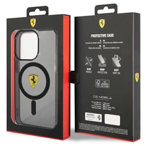 Etui Ferrari Translucent MagSafe na iPhone 14 Pro - czarne Ferrari