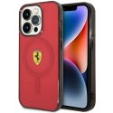 Etui Ferrari Translucent MagSafe na iPhone 14 Pro - czerwone Ferrari