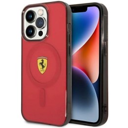 Etui Ferrari Translucent MagSafe na iPhone 14 Pro - czerwone Ferrari