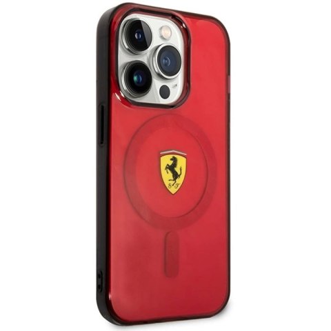 Etui Ferrari Translucent MagSafe na iPhone 14 Pro - czerwone Ferrari