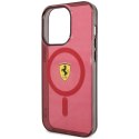 Etui Ferrari Translucent MagSafe na iPhone 14 Pro - czerwone Ferrari