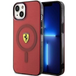 Etui Ferrari Translucent MagSafe na iPhone 14 - czerwone Ferrari