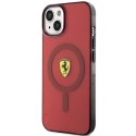 Etui Ferrari Translucent MagSafe na iPhone 14 - czerwone Ferrari