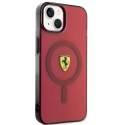 Etui Ferrari Translucent MagSafe na iPhone 14 - czerwone Ferrari