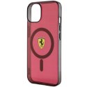 Etui Ferrari Translucent MagSafe na iPhone 14 - czerwone Ferrari