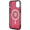 Etui Ferrari Translucent MagSafe na iPhone 14 - czerwone Ferrari