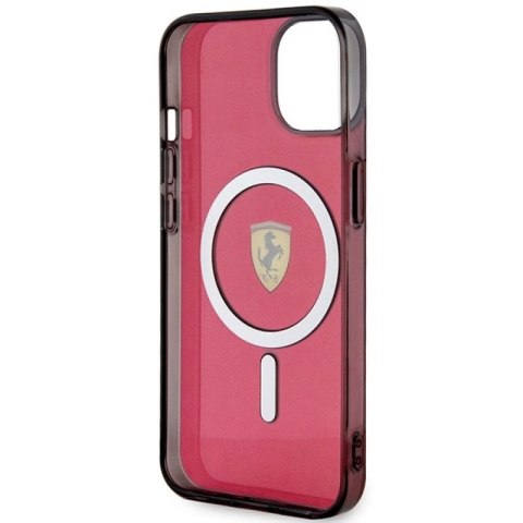 Etui Ferrari Translucent MagSafe na iPhone 14 - czerwone Ferrari