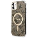 Etui Guess 4G MagSafe na iPhone 11 - brązowe Guess