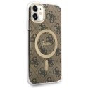 Etui Guess 4G MagSafe na iPhone 11 - brązowe Guess
