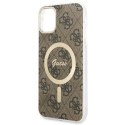 Etui Guess 4G MagSafe na iPhone 11 - brązowe Guess
