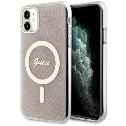 Etui Guess 4G MagSafe na iPhone 11 - różowe Guess