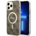 Etui Guess 4G MagSafe na iPhone 13 Pro Max - brązowe Guess