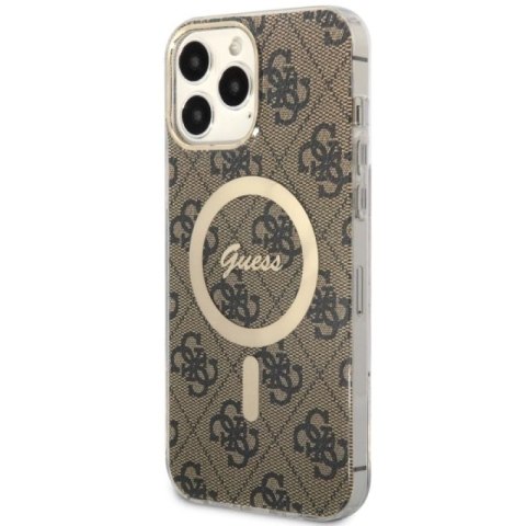 Etui Guess 4G MagSafe na iPhone 13 Pro Max - brązowe Guess