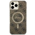 Etui Guess 4G MagSafe na iPhone 13 Pro Max - brązowe Guess