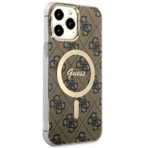 Etui Guess 4G MagSafe na iPhone 13 Pro Max - brązowe Guess