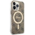 Etui Guess 4G MagSafe na iPhone 13 Pro / iPhone 13 - brązowe Guess