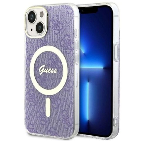Etui Guess 4G MagSafe na iPhone 14 Plus - purpurowe Guess