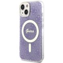 Etui Guess 4G MagSafe na iPhone 14 Plus - purpurowe Guess