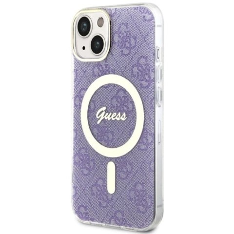 Etui Guess 4G MagSafe na iPhone 14 Plus - purpurowe Guess