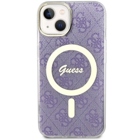 Etui Guess 4G MagSafe na iPhone 14 Plus - purpurowe Guess
