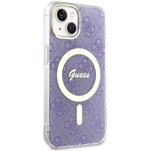 Etui Guess 4G MagSafe na iPhone 14 Plus - purpurowe Guess