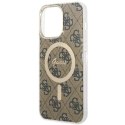 Etui Guess 4G MagSafe na iPhone 14 Pro Max - brązowe Guess