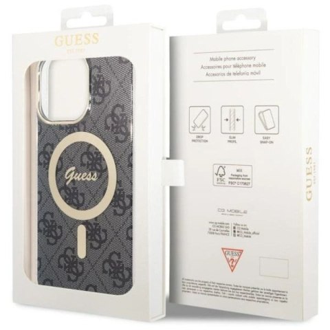 Etui Guess 4G MagSafe na iPhone 14 Pro Max - czarne Guess