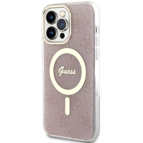 Etui Guess 4G MagSafe na iPhone 14 Pro Max - różowe Guess