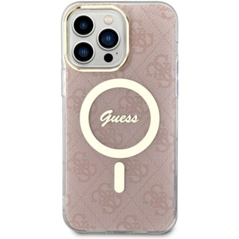 Etui Guess 4G MagSafe na iPhone 14 Pro Max - różowe Guess