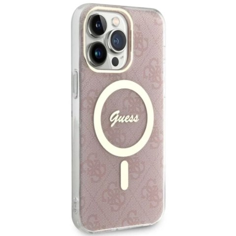 Etui Guess 4G MagSafe na iPhone 14 Pro Max - różowe Guess