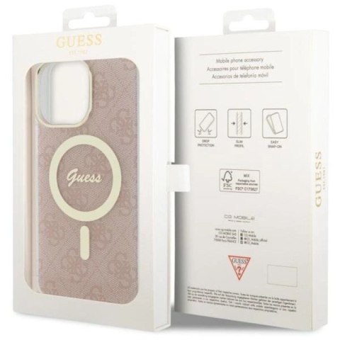 Etui Guess 4G MagSafe na iPhone 14 Pro Max - różowe Guess