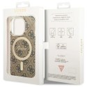 Etui Guess 4G MagSafe na iPhone 14 Pro - brązowe Guess