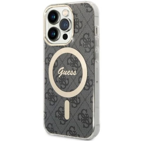 Etui Guess 4G MagSafe na iPhone 14 Pro - czarne Guess