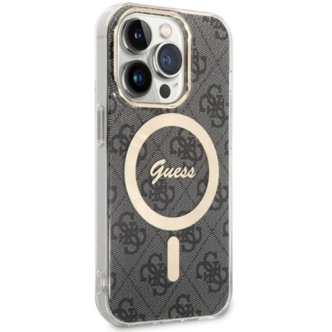 Etui Guess 4G MagSafe na iPhone 14 Pro - czarne Guess