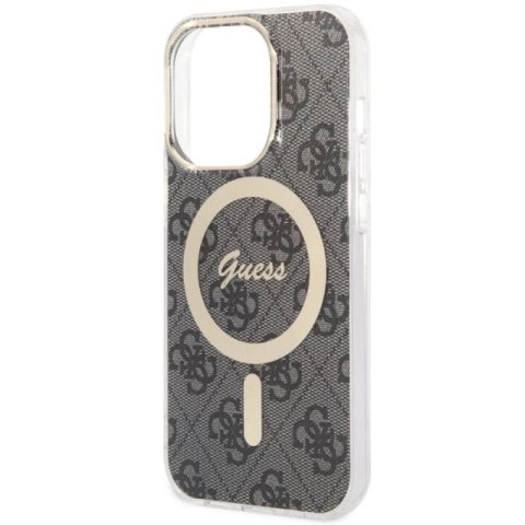 Etui Guess 4G MagSafe na iPhone 14 Pro - czarne Guess