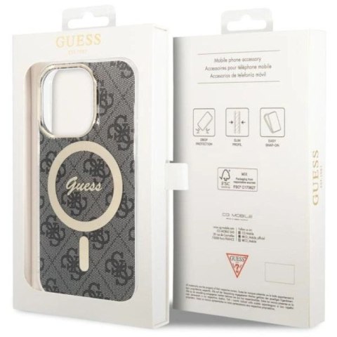 Etui Guess 4G MagSafe na iPhone 14 Pro - czarne Guess