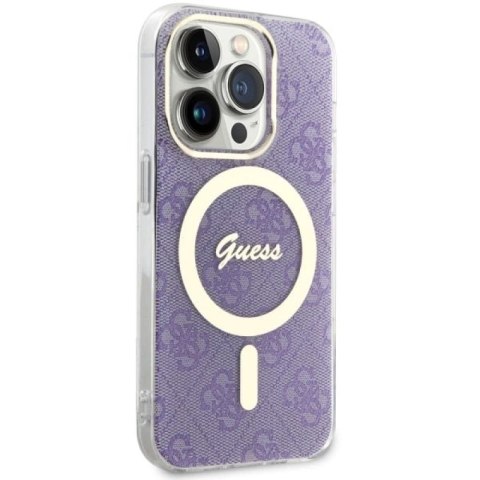 Etui Guess 4G MagSafe na iPhone 14 Pro - purpurowe Guess