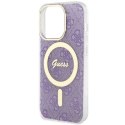 Etui Guess 4G MagSafe na iPhone 14 Pro - purpurowe Guess