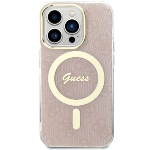 Etui Guess 4G MagSafe na iPhone 14 Pro - różowe Guess