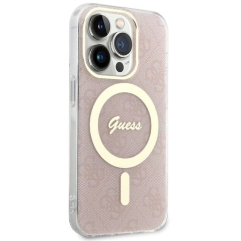 Etui Guess 4G MagSafe na iPhone 14 Pro - różowe Guess