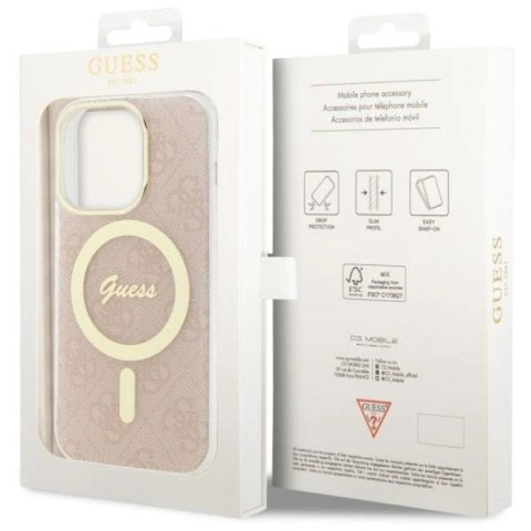 Etui Guess 4G MagSafe na iPhone 14 Pro - różowe Guess
