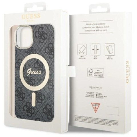 Etui Guess 4G MagSafe na iPhone 14 - czarne Guess